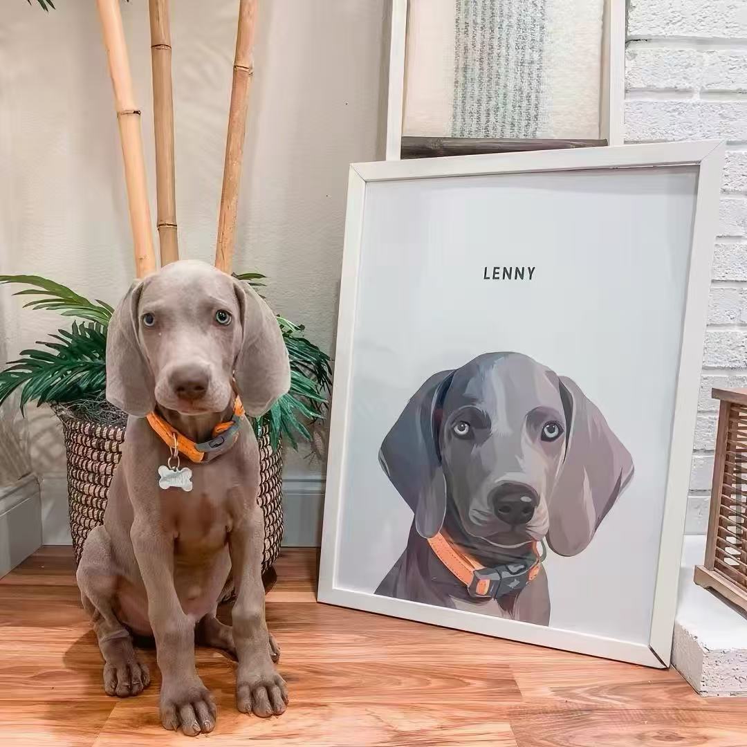 Custom Digital Pet Portrait – Modern Minimalist