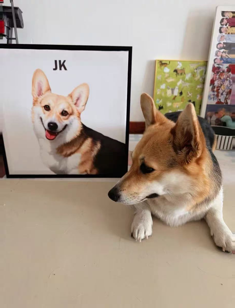 Custom Minimalist Pet Portrait – Personalized Framed Print