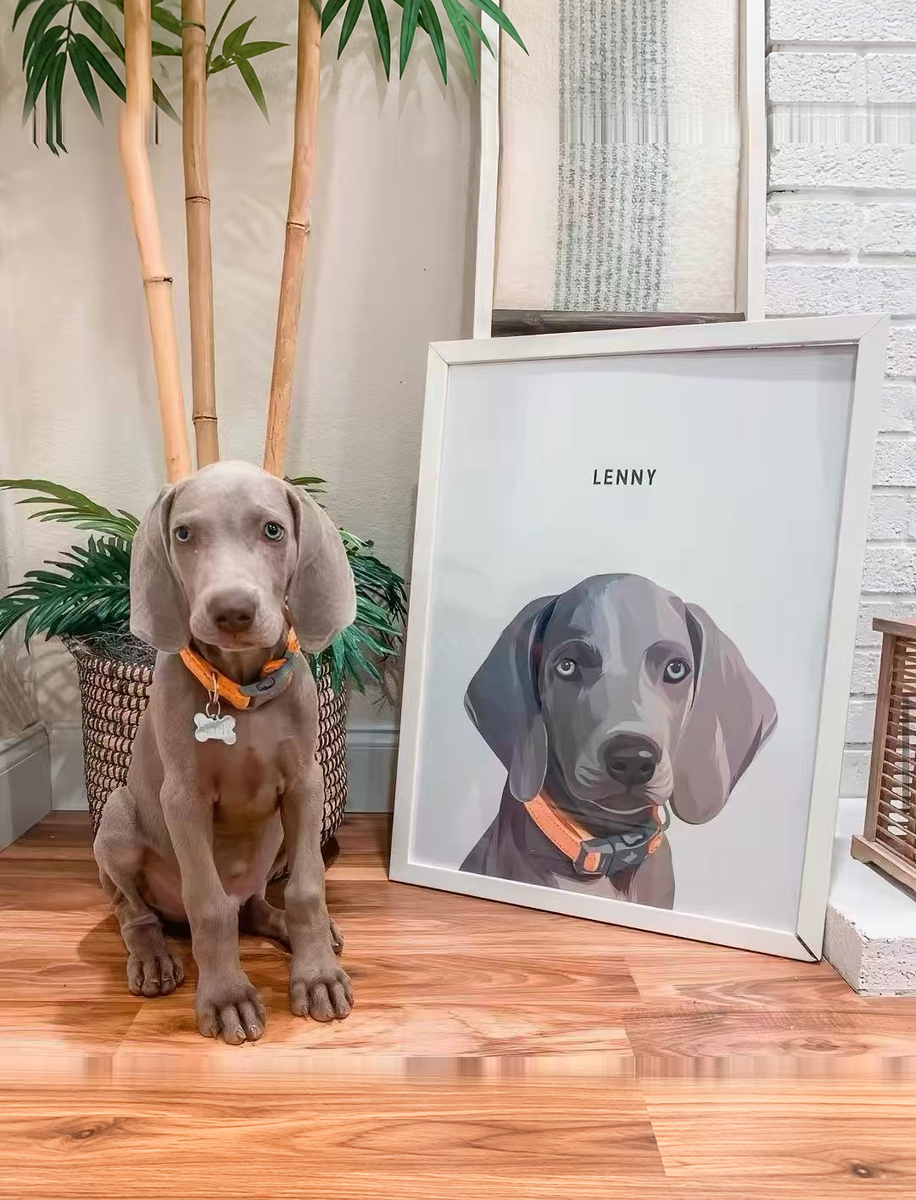 Custom Minimalist Pet Portrait – Personalized Framed Print